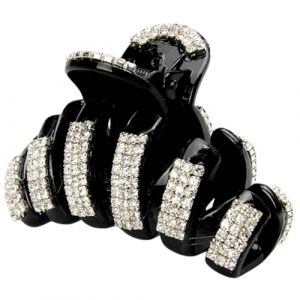 VILLFUL Pince Cheveux Strass Noire Large Clip Griffe Femmes &Eacute;l&eacute;gant Accessoire Coiffure (WANHALA, neuf)