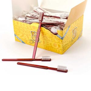 Dr. Bauer Brosses &agrave; dents jetables, paquet de 100 pi&egrave;ces avec dentifrice (rouge) (Drogerie Arena, neuf)