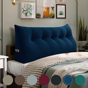 Rucener Coussin CompenséTriangulaires Coussin Dossier Canapé Oreiller de Lecture Gros Coussin de Canapé Coussin Tete de Lit A Une Variété D'utilisations Bleu Profond 160CM (Rusen LTD, neuf)