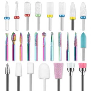 Fangxuee 26pcs Bits de Forage à Ongles Ensemble 3/32 Pouces de Sécurité en Céramique Professionnelle pour Perceuse à Ongles, pour la Manucure de la Technologie Acrylique (Patrick MacDonald, neuf)