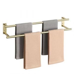Mooche Porte Serviette Salle de Bain, Longueur 70 CM, Barres Porte-Serviettes Support Mural, en Acier Inoxydable, Porte Serviette de Bain Antirouille et Durable, Dor&eacute; (mooche-EU, neuf)