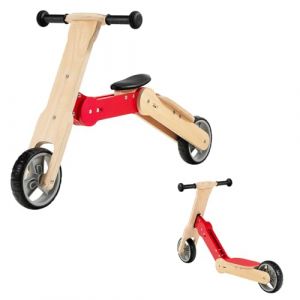 LIFEZEAL Trottinette d&rsquo; &Eacute;quilibre 2 en 1, Draisienne en Bois pour Enfants avec Capacit&eacute; de Charge de 50KG, Scooter pour Enfants 3+Ans, Poign&eacute;e &agrave; 135&deg; et Roues Antid&eacute;rapantes (LIFEZEAL ITALY S.R.L., neuf)
