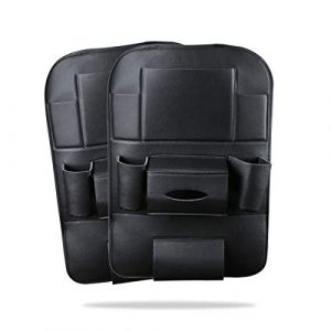 Ergocar 2 Packs organisateurs de Voiture en Cuir PU, Housse de Protection de siège arrière, Organisateur de siège arrière de Voiture Kick Mat avec 10.1 "Support pour iPad/Tablette - Noir (PERMUTATION ZHANG-, neuf)