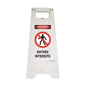 AUA SIGNALETIQUE - Chevalet signalisation - Poids 1KG en Plastique- (Entrée Interdite Danger -) (AUA SIGNALETIQUE, neuf)