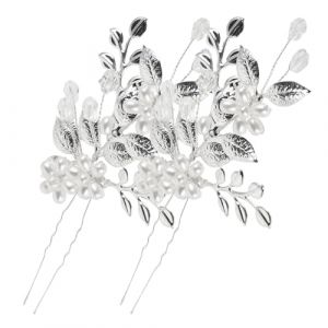 DEARMAMY 1 Paire Peigne Accessoires Pour Cheveux De Mari&eacute;e Bandeau De Mariage Bijoux De Cheveux Pince &agrave; Cheveux Barrette Peigne &agrave; Boucler &Eacute;pingle &agrave; Cheveux Peignes Cravates Silver Cristal (Telinei, neuf)