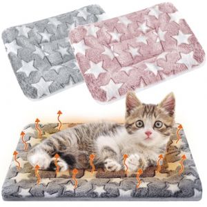 Norhogo 2 Pi&egrave;ces Lit en Peluche pour Petits Animaux, Animaux Hiver Chaud Couverture Moelleuse en Flanelle, Lit Cochon d'Inde Lavable pour Petit Animal, Lapins, Cochon d'Inde, &Eacute;cureuil (Norhogo Direct, neuf)