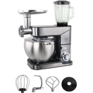 Royal Swiss Robot de Cuisine Multifonction 2000W &ndash; Bol Inox 12L, Blender 1,5L, Hachoir &agrave; Viande, P&eacute;trin Plan&eacute;taire, 6 Vitesses, Design &Eacute;l&eacute;gant &ndash; Robot P&acirc;tissier Puissant et Polyvalent (RoyalSwiss, neuf)