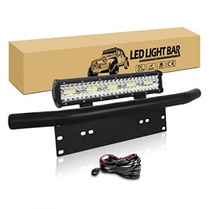 RIGIDON 8D 38cm 300W Barre Lumineuse LED de Travail avec support de plaque d'immatriculation, phare de travail rampe led bar et c&acirc;blage pour Voiture 4X4 Camion Hors Route feu antibrouillard (JIANDAO, neuf)