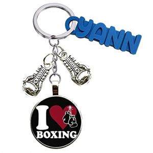 Porte-Clés Original, Boxe, Plusieurs Modèles au Choix, Gants de Boxe, Sport de Combat, Combattant, Porte Clef pour Homme ou Femme, Personnalisable, avec ou sans Prénom (Style 3 avec Prénom) (⭐Publisit-France⭐, neuf)