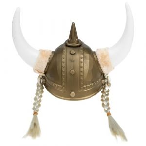 Hohopeti Casque Viking Adulte en Corne de B&oelig;uf Dor&eacute;e Accessoire de Costume Viking Femme Chapeau de Cosplay pour F&ecirc;te Carnaval et D&eacute;guisement D&eacute;coration de Mascarade Robuste et L&eacute;ger (Orcchid, neuf)