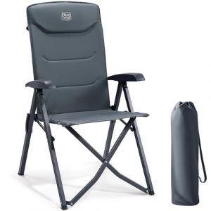 TIMBER RIDGE Chaise Pliante Camping Portable 150kg Fauteuil Jardin Exterieur Dossier Haut 4 Positions Réglables Fauteuil Realx Inclinable pour Terrasse Balcon Jardin Camping Pique-Nique (TIMBER RIDGE, neuf)