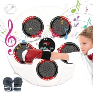 Machine de musique de boxe, Machine de musique de boxe électronique,Entraîneur cible sans fil de boxe musicale avec gants - Formateur sans fil pour musique et boxe, équipement intelligent (yranmw, neuf)