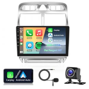 Autoradio 4G+64G pour Peugeot 307 307CC 307SW 2002-2013, Hodozzy Android 8 Core &Eacute;cran Tactile IPS 9 Pouces Navigation GPS Carplay sans Fil Android Auto, Radio 2 Din Bluetooth DSP WiFi FM RDS, Cam&eacute;ra (Hodozzy Direct, neuf)