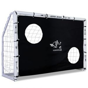 ZERRO Cage de Football avec Mur de But But de Foot de Jardin pour Adultes et Enfants But de Foot Enfant Exterieur pour la Récréation et l'entraînement 180x60x120cm, Blanc (CCLIFE Technic GmbH, neuf)