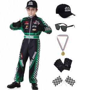 Dzorim Deguisement Pilote de Course Enfant, Chapeau et Combinaison de Course Kids Dress Up Set (IAMTOO, neuf)