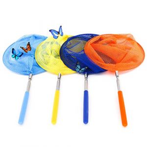 Filet à Papillon, Enfants Extensible Filet de Pêche Papillon Bug Insect Net Jardin Coloré Filet de Papillon avec Poignée Antidérapant Parfait pour Attraper Les Insectes Petits Poissons 4 Packs (itimiki OÜ, neuf)