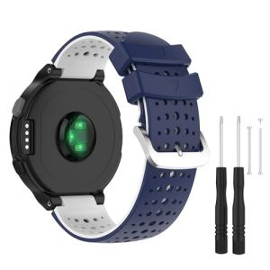 SMYAOSI Bracelet pour Garmin Forerunner 237/Forerunner 735/Forerunner 630, Silicone De Remplacement Bande, Sport Watchband Réglable Bracelet pour Garmin Forerunner 235/Forerunner 220 (Bleu Blanc) (songmyi, neuf)