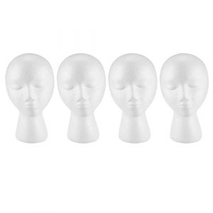 Iyalezirk 4X Mousse de PolystyrèNe Mousse Mannequin Perruque Tête Affichage Chapeau Chapeau Perruque Titulaire Blanc Mousse Tête (jinjiachuangtrading Ltd, neuf)