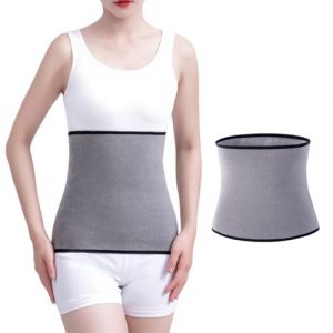 WIRZUL Ceinture Lombaire &eacute;lastique en Coton et Laine Thermique Unisexe ceinture lombaire Hiver Ceinture Lombaire Thermique femme Gris clair (ANETTEE GLOBALISS, neuf)