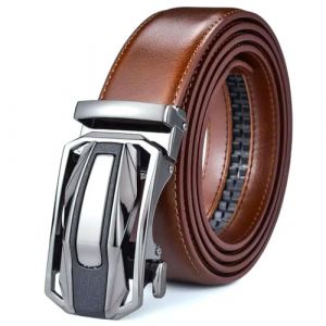 Ceinture en cuir pour hommes, 90-160cm de large, 3.5cm, avec boucle coulissante automatique, grande taille, assortie &agrave; un jean et un pantalon de costume,160 (XYJDSM, neuf)