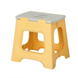 Vigar Compact Tabouret Pliant pour Adultes, 32 cm Marche Pied Pliable, Antid&eacute;rapant Escabeau pour Salle de Bain, Toilette, Jardinage, Kitchen, House, Salon, Bureau, Supporte jusqu'&agrave; 150 kg, Jaune (Casa Vigar SL, neuf)