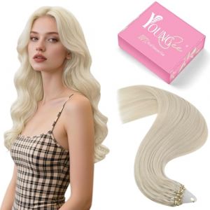 YoungSee Extension Cheveux Naturel Micro Ring Blond 16 Pouces 35 Cm Extension Cheveux Micro Ring Blonde Platine Extension a Froid Cheveux Naturel Ring Blond Extension Froid Cheveux Humain 50Brin/50G (YoungSee Europe, neuf)