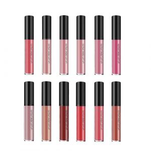 Rouge à Lèvres Texture Crème 12 Couleurs,Rouge à Lèvres Résistant à L'eau,Brillant à Lèvres Crème Pour Femmes,Rouge à Lèvres Liquide Velouté Non Collant à La Coupe Et NonDécolorant (12PCS) (JIEYONG-FR, neuf)
