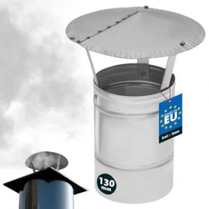 KOTARBAU® Abri de fumée en Acier galvanisé 130 mm | Chapeau Cheminée | Chapeau Cheminee INOX | Chapeau de Cheminée de Toit (KOTARBAU, neuf)