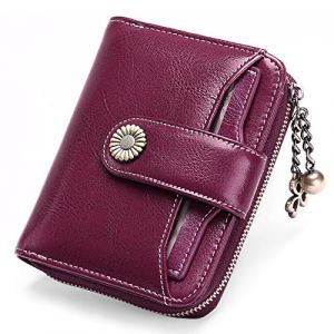SENDEFN Portefeuille Femme Cuir Porte Monnaie Court Sac d'argent Femmes RFID Blocage Portefeuille Femmes Petit Zippé Portefeuille (Sendefn2018, neuf)