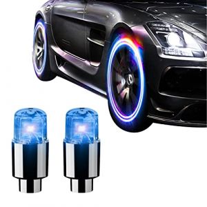 Bexdug Pneu à LED pour Voiture 2 pièces - Éclairage Roue vélo à Del avec système détection Intelligent - Bouchons tiges Valve Pneu Voiture vélo Moto étanche Pneu a (Zhise, neuf)