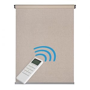 Store occultant motorisé Electrique Interieur Stores enrouleurs Haute de Gamme intérieurs idéal pour fenêtre et Portes Store Enrouleur Rideau occultant Thermiques STORESDECO Lin motorisé 180x250 cm (STORESDECO, neuf)