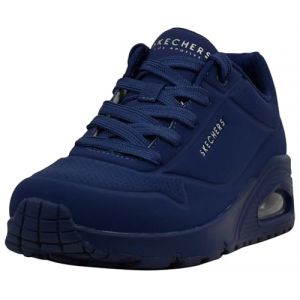 Skechers Baskets Uno-Night Shades en mousse à mémoire de forme refroidie pour femme, semelle intermédiaire Skech-Air, tige Durabuck, bleu marine, 7 Wide (DignityWardrobe, neuf)