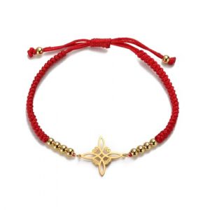 unift Bracelet N&oelig;ud Celtique pour Femmes/Hommes en Acier Inoxydable Bracelet Double Corde N&oelig;ud Celtique Motif Sorcellerie Amulette Wiccan Bijoux G&eacute;om&eacute;triques (Or 1) (Unift Jewely, neuf)