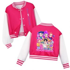 Kpop D-Demon H-Hunters Veste Enfants et Adolescents Veste Varsity Style Baseball, Y2K Style Streetwear avec Motif Anime, Blouson Aviateur pour Gar&ccedil;on & Fille (XINSAHN, neuf)