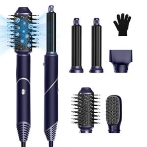 Seche Cheveux 5 en 1,Brosse Soufflante,Air Styler avec 30mm boucleur,Sèche-cheveux Ionique Pour Cheveux Bouclés et Lissés,Température Vitesse du vent Réglable (putuo beauty, neuf)