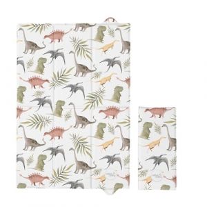 Matelas &agrave; langer pliable et portable 40 x 60 cm &ndash; Dinosaures color&eacute;s | Imperm&eacute;able | Facile &agrave; transporter | Pliable (Viculii, neuf)