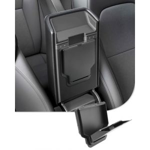 LFOTPP Pour Tesla Model Y Juniper 2025 2026 & Model 3 Highland 2024 2025 One-Touch Espace de rangement caché Boîte de rangement Console centrale Organiseur Compartiment secret Accoudoir pour (ZS-LiFan, neuf)