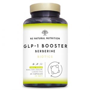 GLP-1 Berberine 300mg + Probiotiques et Reducose Breveté. Régule le Glucose et l'Appétit. GLP 1 Perte de Poids. 60 capsules, 1 par jour. Végan. N2 Natural Nutrition (N2 Natural Nutrition, neuf)