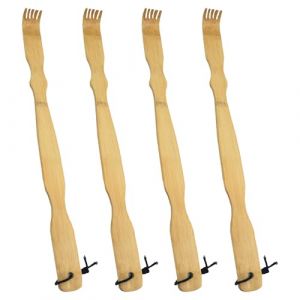 PRITOK Lot de 4 gratte-dos en bois : Gratte-main dorsale Gratte-dos Gratte-main Gratte-dos Manuel Appareil de massage du dos pour un soulagement immédiat des démangeaisons (CAUSEWAY CONSTRUCTINO, neuf)