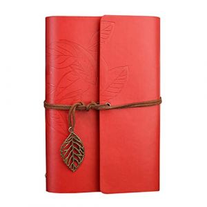 NectaRoy Classique Carnet en Faux Cuir Couverture Feuilles &agrave; Cordes &Eacute;criture Journal Agenda Cahier Voyage Journal Classique R&eacute;tro Couverture Carnet Agenda Carnet (A6, Rouge) (LC online, neuf)