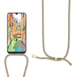 SIMao Coque Collier pour Samsung Galaxy J3 2016,Coque Transparent Silicone Housse avec Cordon de Collier Necklace Lanyard Case &Eacute;tui de T&eacute;l&eacute;phone avec Cordon Housse Cover, Arc en Ciel (SIMao, neuf)