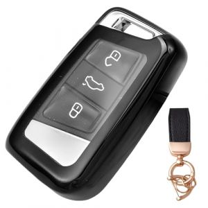 NEUHOO Accessoires de voiture pour Skoda Karoq | Sportline 2017-2024 2025 - Coque de cl&eacute; et porte-cl&eacute;s - En silicone - Noir (Shenzhen Puxin Electronics Co., Ltd., neuf)