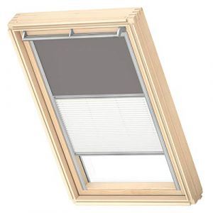 VELUX Original Store Duo Occultant et Tamisant, Cadre Argenté, S06, S36, Gris (store-fenetredetoit, neuf)