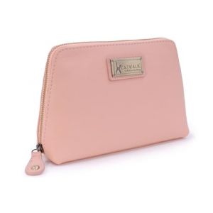 Catwalk Collection Handbags - Trousse de Maquillage Femme Cuir - Pochette pour Articles de Toilette - Sac Cosm&eacute;tique Voyage - Moyen - Emma - Rose (The Real Handbag Shop, neuf)