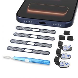 Dimdouda Kit de Bouchons Anti-poussi&egrave;re USB C, Cache-Poussi&egrave;re pour Haut-Parleur pour iPhone 17 Pro Max S&eacute;rie, Bouchon Anti-poussi&egrave;re Auto-adh&eacute;sif Anti-Perte et Outil de Nettoyage &agrave; Double Extr&eacute;mit&eacute; (Banzar, neuf)