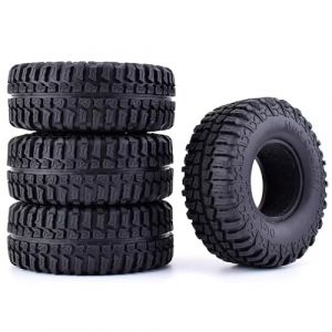 KINGCOO Lot de 4 pneus de voiture RC Crawler en caoutchouc 1,9" pour 1:10 RC Rock Crawler Pi&egrave;ces pour Axial SCX10 D90 TF2 TRX4 Tamiya Redcat Gen8 (100 mm) (KINGCOO-Direct, neuf)