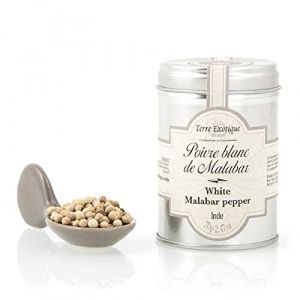 Poivre blanc de Malabar (Inde) boite de 70g - Terre Exotique (Objectif Zen, neuf)