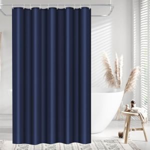 LUKDUNG 150x200 Rideau de bain en polyester textile, Rideau de douche anti-moisissure pour salle de bain, Rideau pour baignoire douche en tissu imperm&eacute;able lavable, Rideau de douche avec 10 crochets (LIK, neuf)