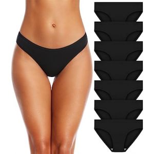 SIMIYA Culotte Femme Coton Slip &agrave; Taille Basse Doux Culottes pour Femme Culottes et Slips Lot de 7 10,7 Pack Noir,M (ZHANXU, neuf)