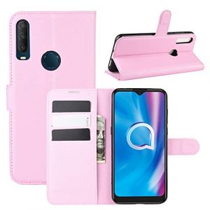 HualuBro Coque Alcatel 1S 2020, Alcatel 1V 2020 Coque, Alcatel 3L 2020 Coque, Etui de Protection en PU Cuir Flip Cover Case Antichoc Portefeuille Housse pour Alcatel 1S 2020 Coque (Pink) (HualuBro EU, neuf)